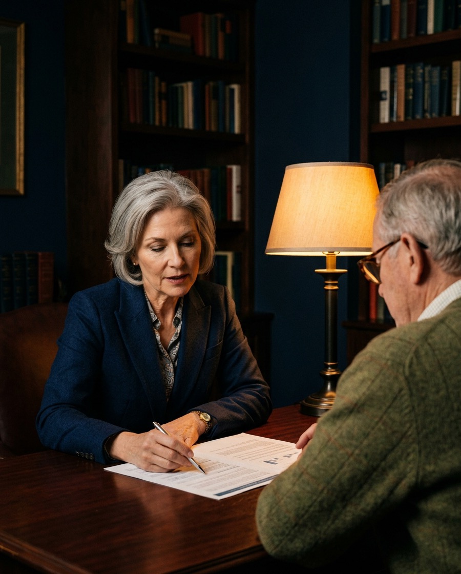 An advisor meeting with a federal employee across a desk